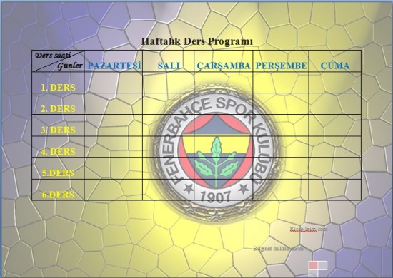 Fenerbahçeli ders programı
