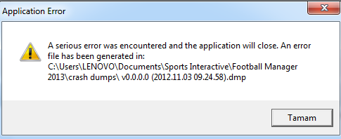 fm-2013 application error
